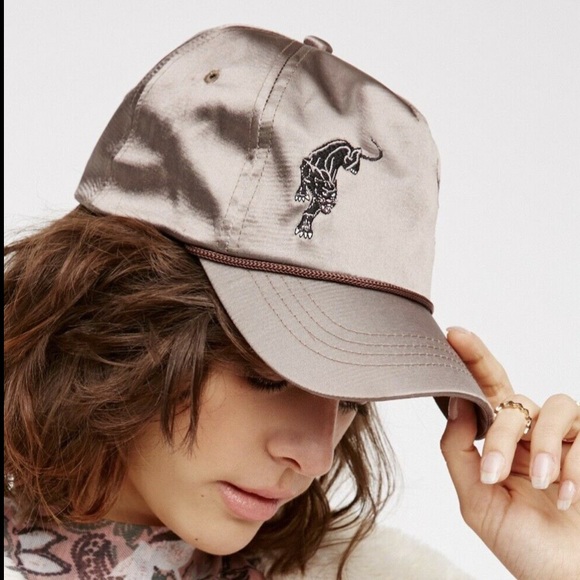 Free People Accessories - Free People Satin Panther Baseball Adjustable Hat